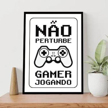 Imagem de Quadro Gamer Jogando Não Perturbe 24X18Cm - Com Vidro