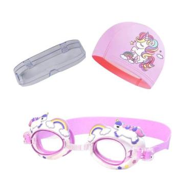 Imagem de Kit Oculos Touca e Estojo de Natação Infantil Unicórnio - Hero Band, R