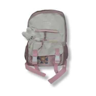 Imagem de Mochila Escola Casual Grande Divisórias Ursinho - jodi, Rosa