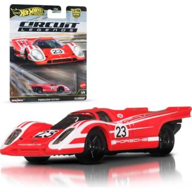 Imagem de Hot Wheels Premium Car Culture Circuit Legends Porsche 917K Carro de brinquedo metálico colecionável em escala 1:64, veículo com pneus Real Riders, JBK63