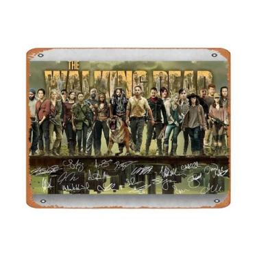 Imagem de Placa De Metal Vintage Com Assinaturas Dos Atores De the Walking Dead,