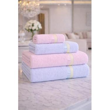 Imagem de Jogo Toalha de Banho 100% Algodão Grossa Felpuda Super Macia - Designe