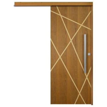 Imagem de Porta de Correr Agatha Trilho Embutir Pux.Barra Chata Cromado 1.02 x 2