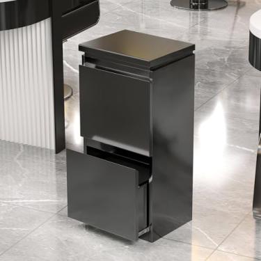 Imagem de Armário de armazenamento de salão de barbeiro de aço inoxidável – estação de estilo de 3 gavetas para cabeleireiros, spa de beleza e organização de ferramentas de tatuagem, armazenamento de