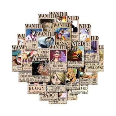 Imagem de Adesivos De Cartazes De Procurados Do Anime One Piece, 10, 30, 56 Peça