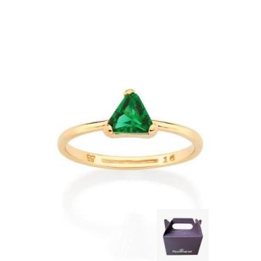 Imagem de Anel Solitário Banhado a Ouro Com Cristal Rommanel 513470, Dourado