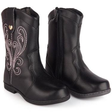 Imagem de Bota Infantil FemininaTexana Menina Country Cano Médio Detalhes Bordad