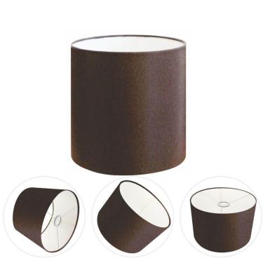 Imagem de Cúpula Abajur E Luminária Cilíndrica Vivare Cp-7008 ø20x25cm - Bocal Nacional Café