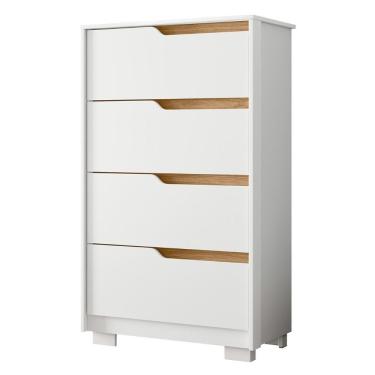 Imagem de Cômoda Para Quarto 4 Gavetas 70cm Sole Flex Branco-freijó - Albatroz