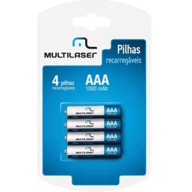 Imagem de Pilha Recarregável AAA Multi CB050, 4 Unidades, 1000mAh