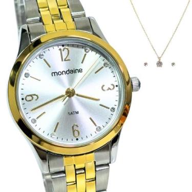Imagem de Relógio Mondaine Feminino Analógico Kit Semijoia 32720LPMKBE3K1, Prate