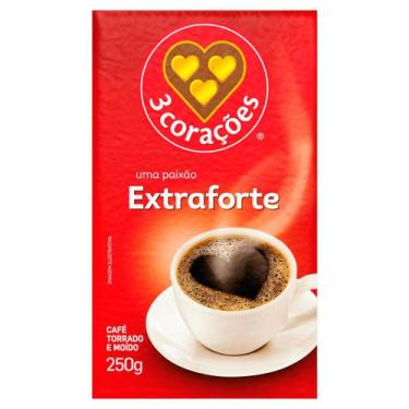 Imagem de Café torrado e moído 3 corações extraforte a vácuo 250g