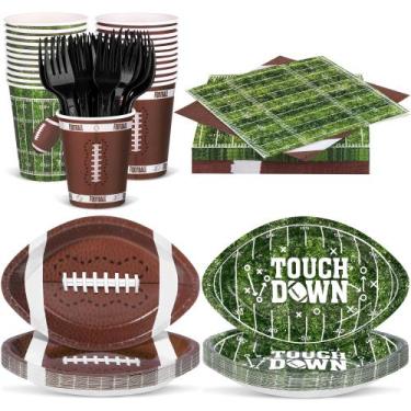 Imagem de Conjunto de talheres descartáveis para decorações de festa de futebol 