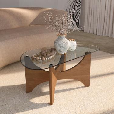 Imagem de Mesa de Centro Levitá com Vidro 100% Mdf Cinamomo - Artely Móveis