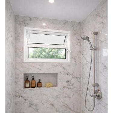 Imagem de Vitro Basculante de Alumínio Branco 40x80 Linha 25 - Brecorimo