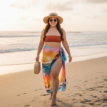 Imagem de Canga/Pareô Sublimado Sunset Colors 1,00x1,50m - Fera Print - Sublimat