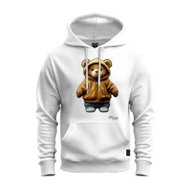 Imagem de Moletom Estampado Confortável Blusa De Frio Inverno Ursinho De Capuz F