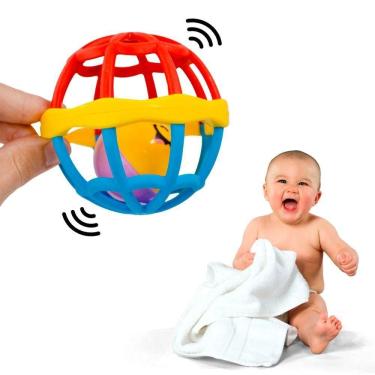 Imagem de Brinquedos Para Bebes Chocalho Baby Macio Divertido Bola Mordedor