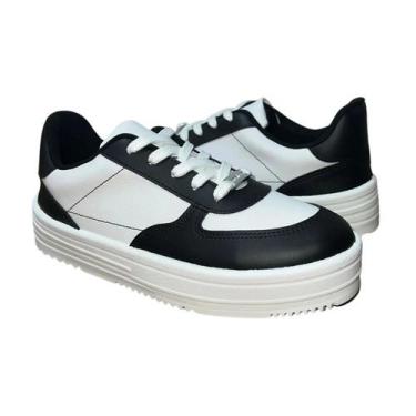 Imagem de Tênis Moleca Feminino Original Casual Solado Médio, Branco, Preto, 37