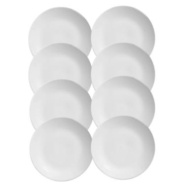 Imagem de Jogo 8 Pratos Raso Coup Branco Liso Cerâmica Alleanza 29cm