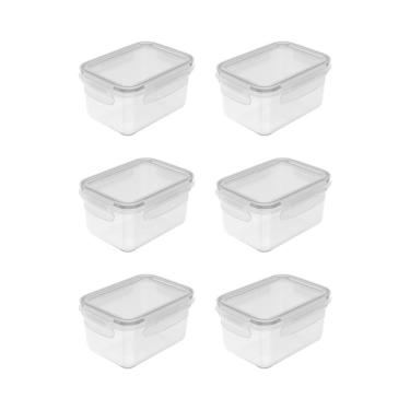 Imagem de Kit de potes organizadores de geladeira retangular Ou 6 peça