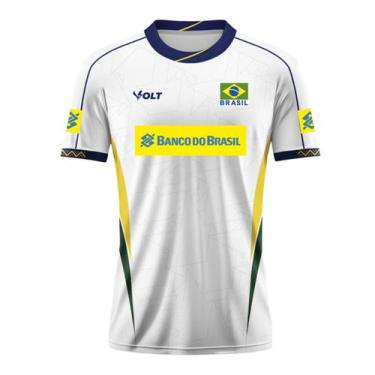 Imagem de Camisa Brasil Vôlei Volt 2025 Jogo 3 Branca - Masculino, M, Branco
