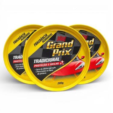 Imagem de Kit 3 Cera Automotiva Grand Prix 200g Proteção Brilho - 11636, Grand P