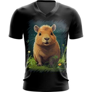 Imagem de Camiseta Gola V Capivara do Bem Animalzinho 14 - Kasubeck Store®, Baby