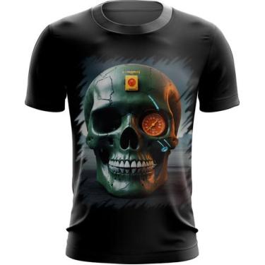 Imagem de Camiseta Dryfit Caveira Militar Logo Guerra 2 - Kasubeck Store®, P