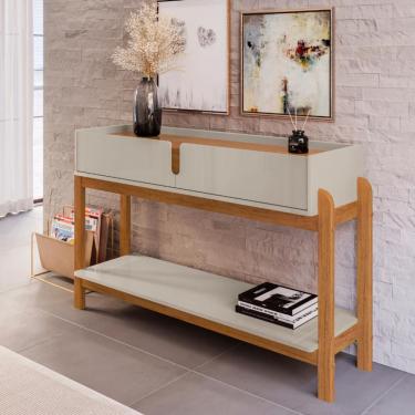 Imagem de Aparador 2 Gavetas com Pés de Madeira Lizz Casa D