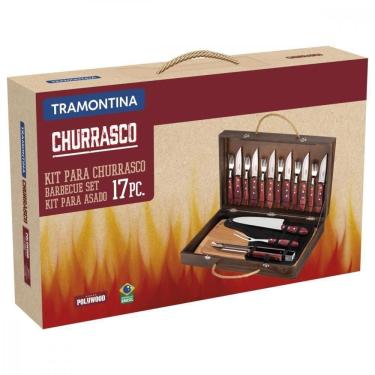 Imagem de Kit Para Churrasco Tramontina Com Talheres Jumbo Inox Cabo C