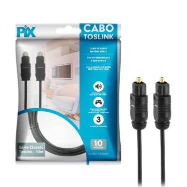 Imagem de Cabo Óptico Digital Toslink Home Theater 10 Metros - PIX