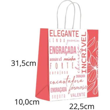 Imagem de Sacola para Presente Decorada Virtudes M 22X31X10CM PCT.C/10 - SCRITY