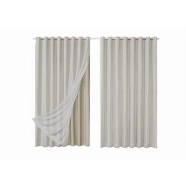 Imagem de Cortina Blackout Com Voil 2,80x2,50 Para Varão Duplo - - Ludatex, PALH