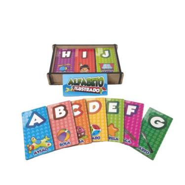 Imagem de Alfabeto Ilustrado Brinquedo Pedagógico Educativo Fase de Alfabetizaçã