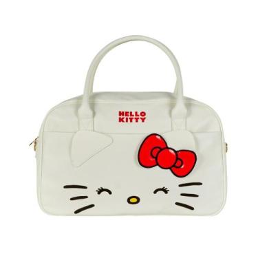 Imagem de Mala Grande Bolsa de Viagem Hello Kitty Off White Branca