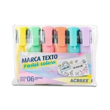 Imagem de Marca Texto Pastel Colors Acrilex Com 6 Unidades
