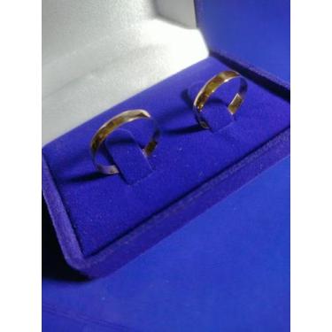 Imagem de Alianças Casal Noivado Casamento Ouro 18 Kilates 2.80 Gramas 3 mm Maci