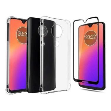 Imagem de Kit Capinha TPU Anti Impacto+Película 3D P/ Moto G7/G7 Plus - URM,  Tr