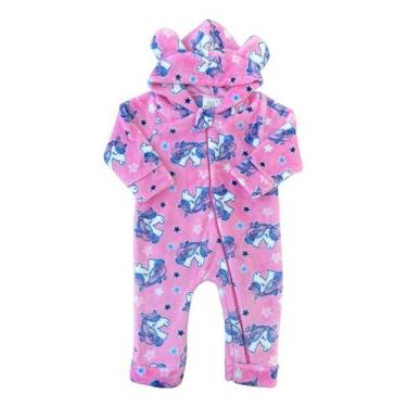 Imagem de Macacão Pelúcia Fleece Bebe Infantil Zíper Quentinho P/ Frio - AG Indu