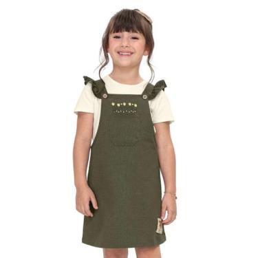 Imagem de Vestido Salopete Com Blusa Manga Longa Trick Nick, Verde, 3