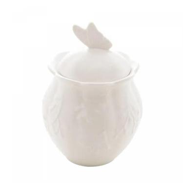 Imagem de Açucareiro oval lyor new bone butterfly flower 9,5x9,5x13,5cm porcelan