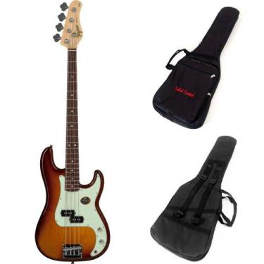 Imagem de Kit Contrabaixo Tagima TPB-4 Honey Burst Mint Green + Capa