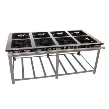 Imagem de Fogão a Gás Industrial Maxi 8 Queimadores Duplos Inox MI8 - Venâncio