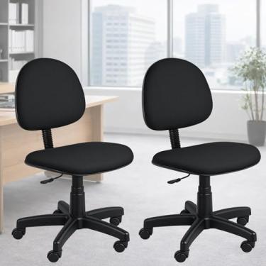 Imagem de Kit 2 Cadeiras De Escritório Executiva Giratória Home Office Tapeçada Em Tecido Confort...