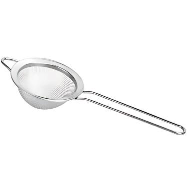Imagem de Peneira g Inox para Coar Alimentos em Aço Inox Resistente e Durável para Cozinha Inox Uni Home