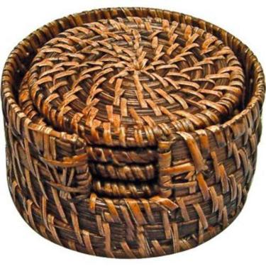 Imagem de Porta Copos Bambu e Rattan Redondo - Mimo