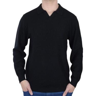 Imagem de Blusa Masculina Pellini Tricot Gola Polo Preta - CAM16635, Preto, G