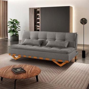 Imagem de Sofá Cama para Sala de Estar Ref 42 - 2501-b Capri Cinza - Luxury Esto