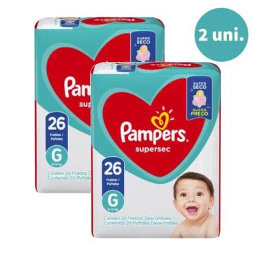 Imagem de Kit 2 Fraldas Pampers Supersec G Atacado Barato